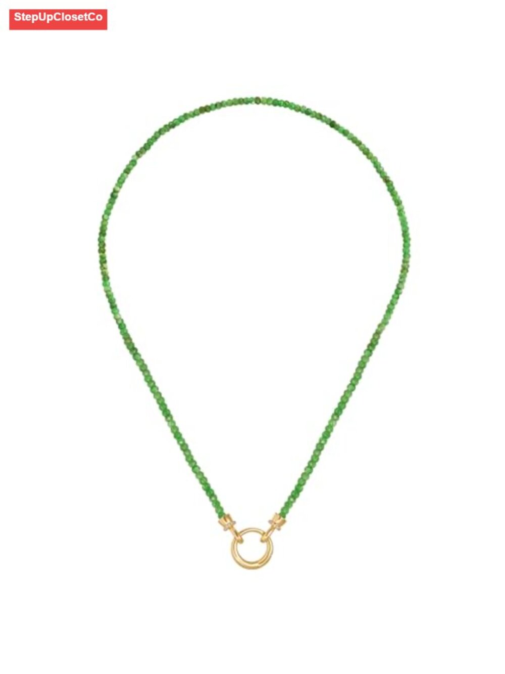 Handmade Natural Stone Beaded Choker Necklace 14K Gold Plated Boho Women